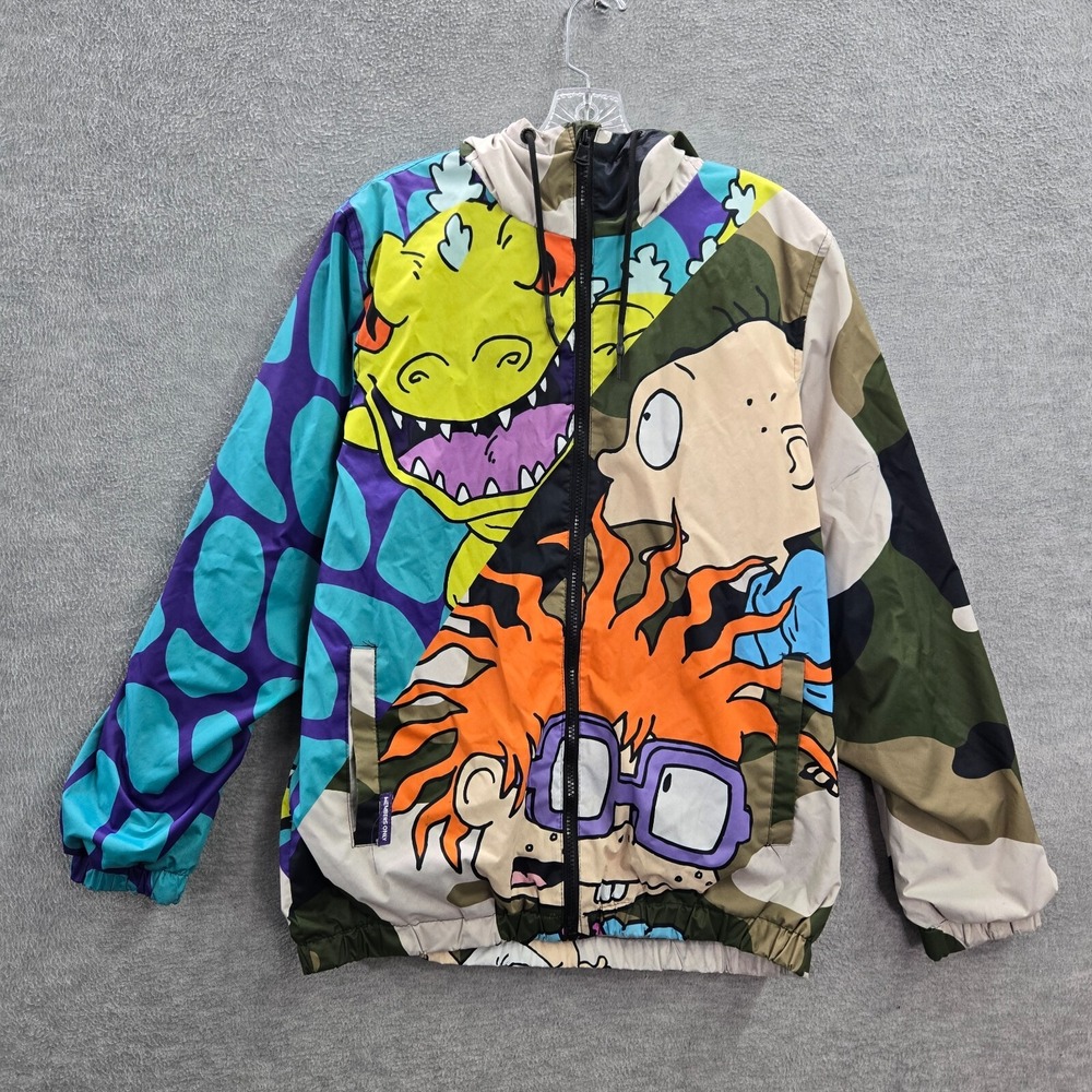 Members Only x Nickelodeon Men Jacket S Blue Windbreaker Rugrats All Over READ